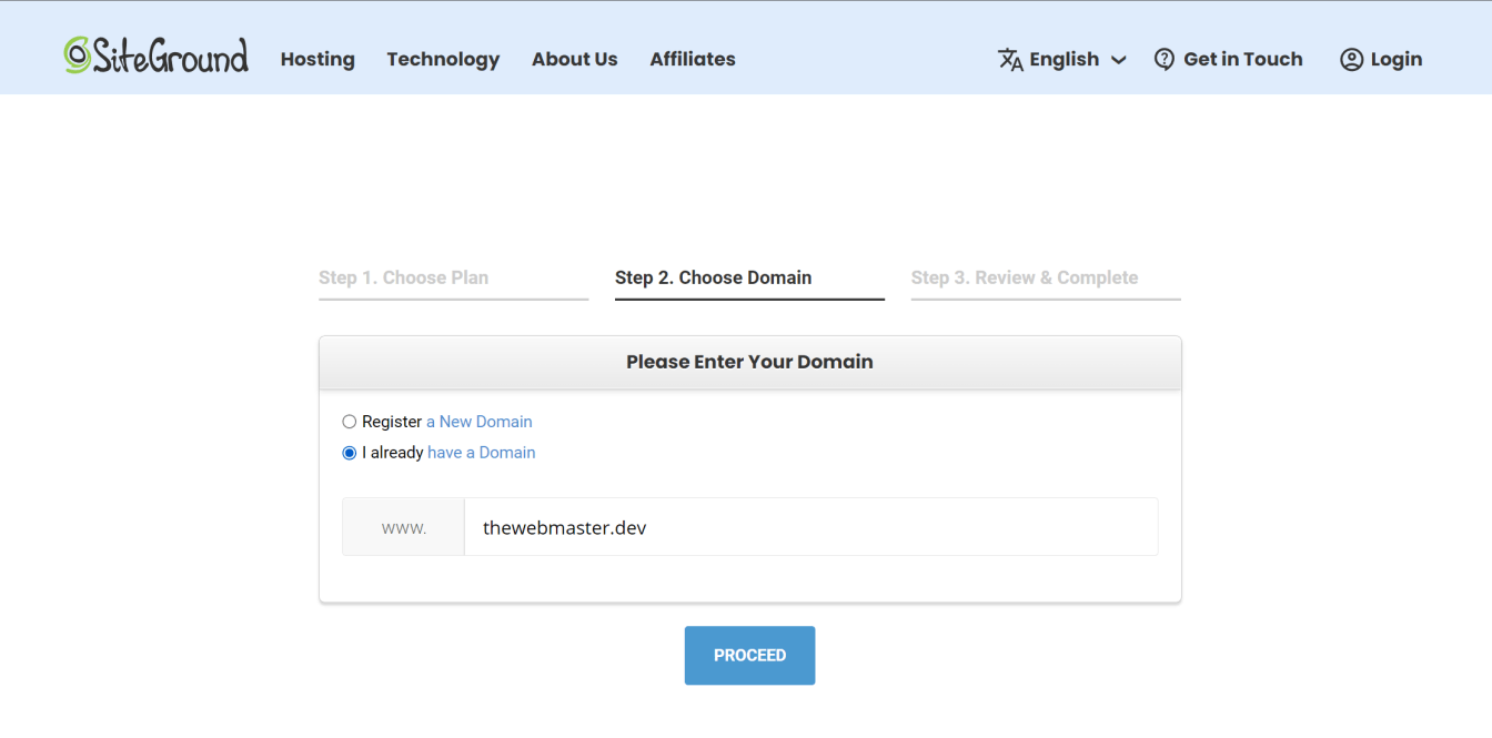 Step #3 - Specify your domain.