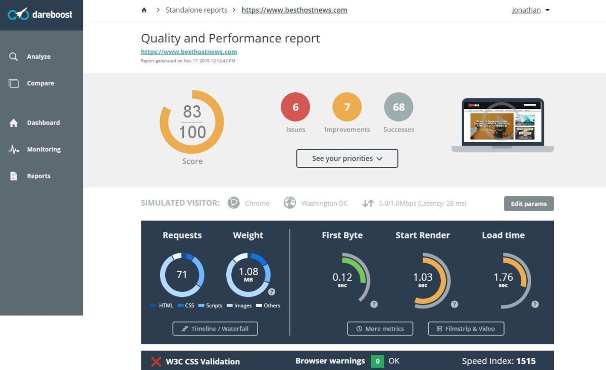 Website speed test at DareBoost. Website speed test at DareBoost.
