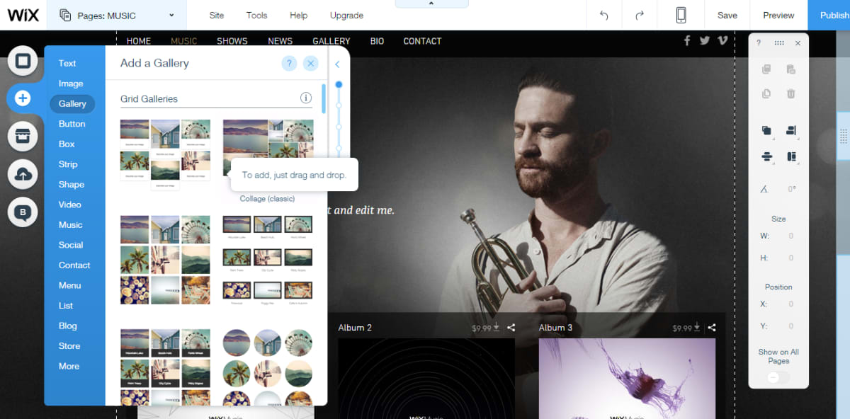 Use the same panel to add more website features. Use the same panel to add more website features.