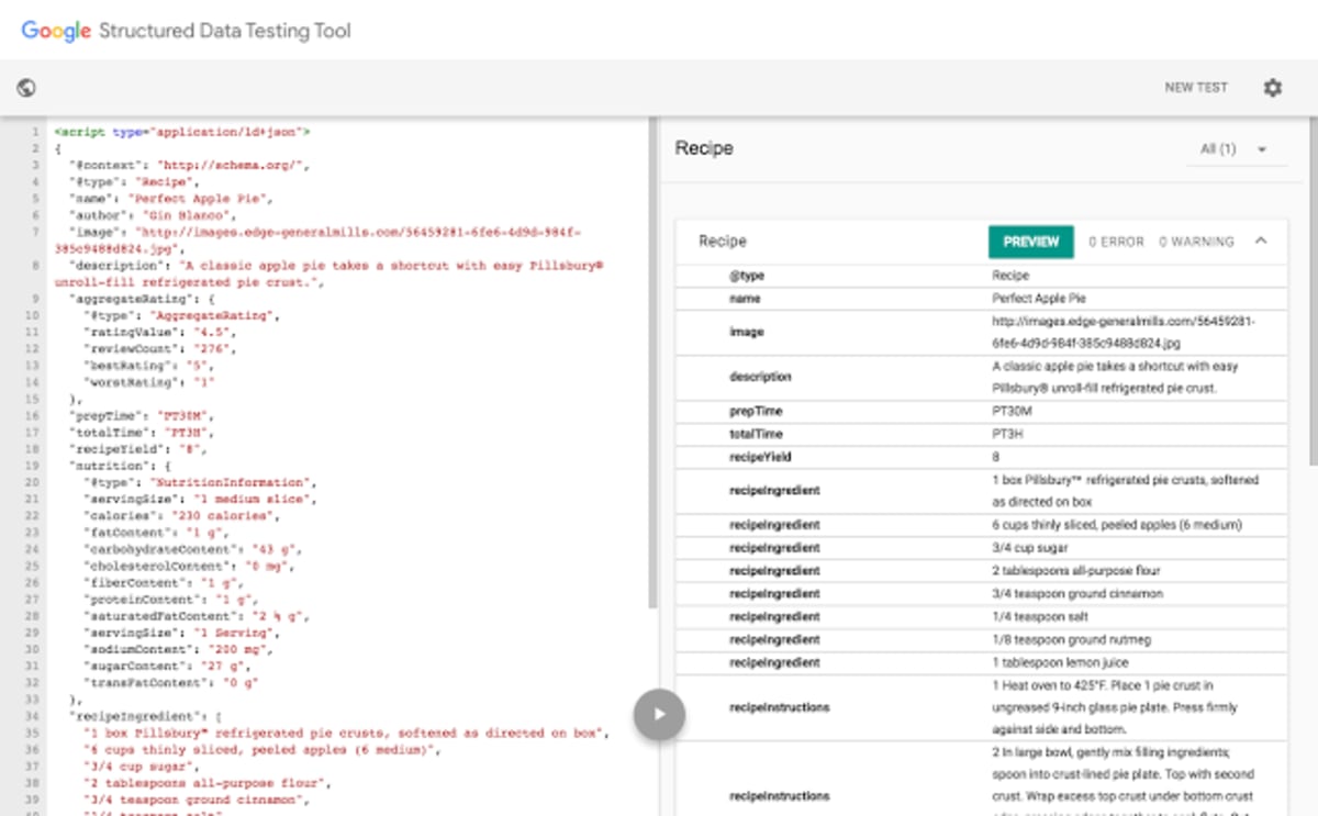 Use the Structured Data Testing Tool to see errors as you tweak your markup in real time. Use the Structured Data Testing Tool to see errors as you tweak your markup in real time.