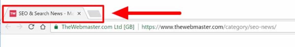 A screenshot showing the title element in the Browser Bar A screenshot showing the title element in the Browser Bar