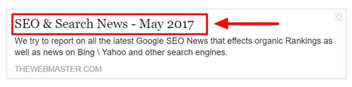 A screenshot showing the title element in Social Media A screenshot showing the title element in Social Media
