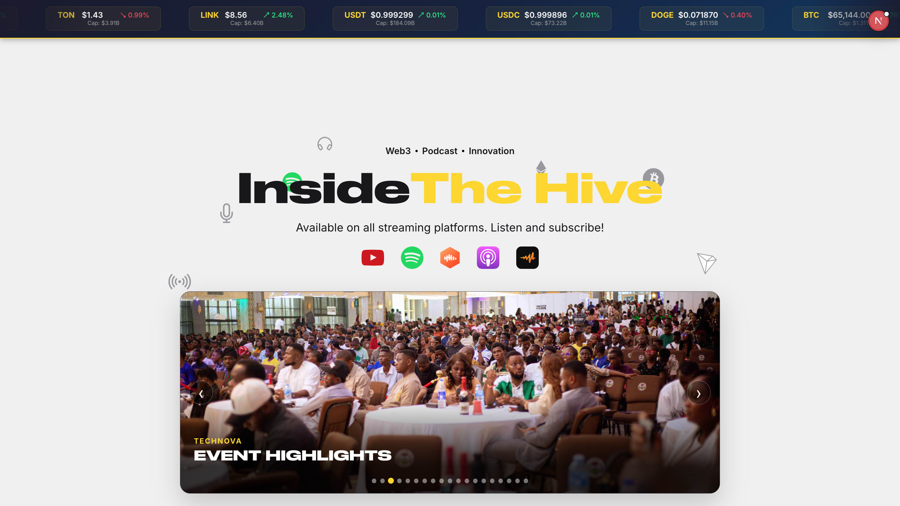 Web3 podcast & media hub — project image