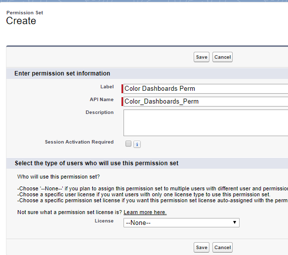 Creating Permisssiion Set