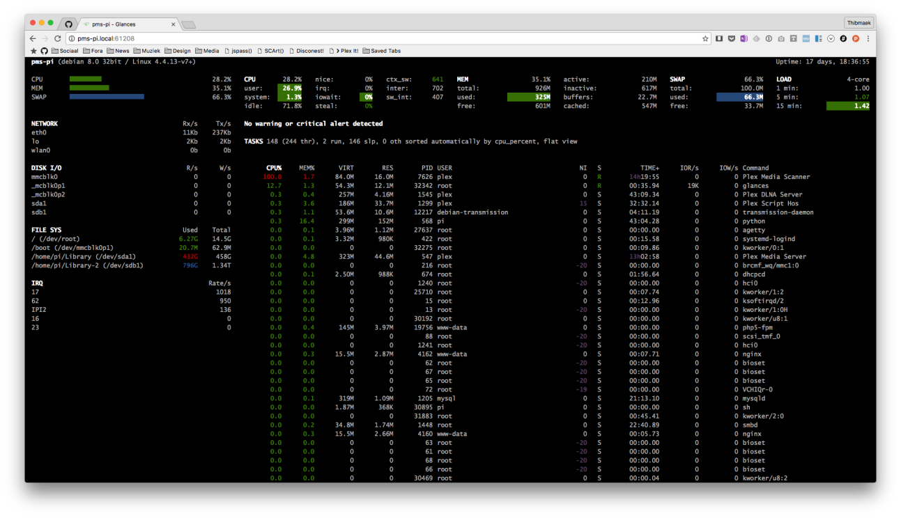 Glances in the browser