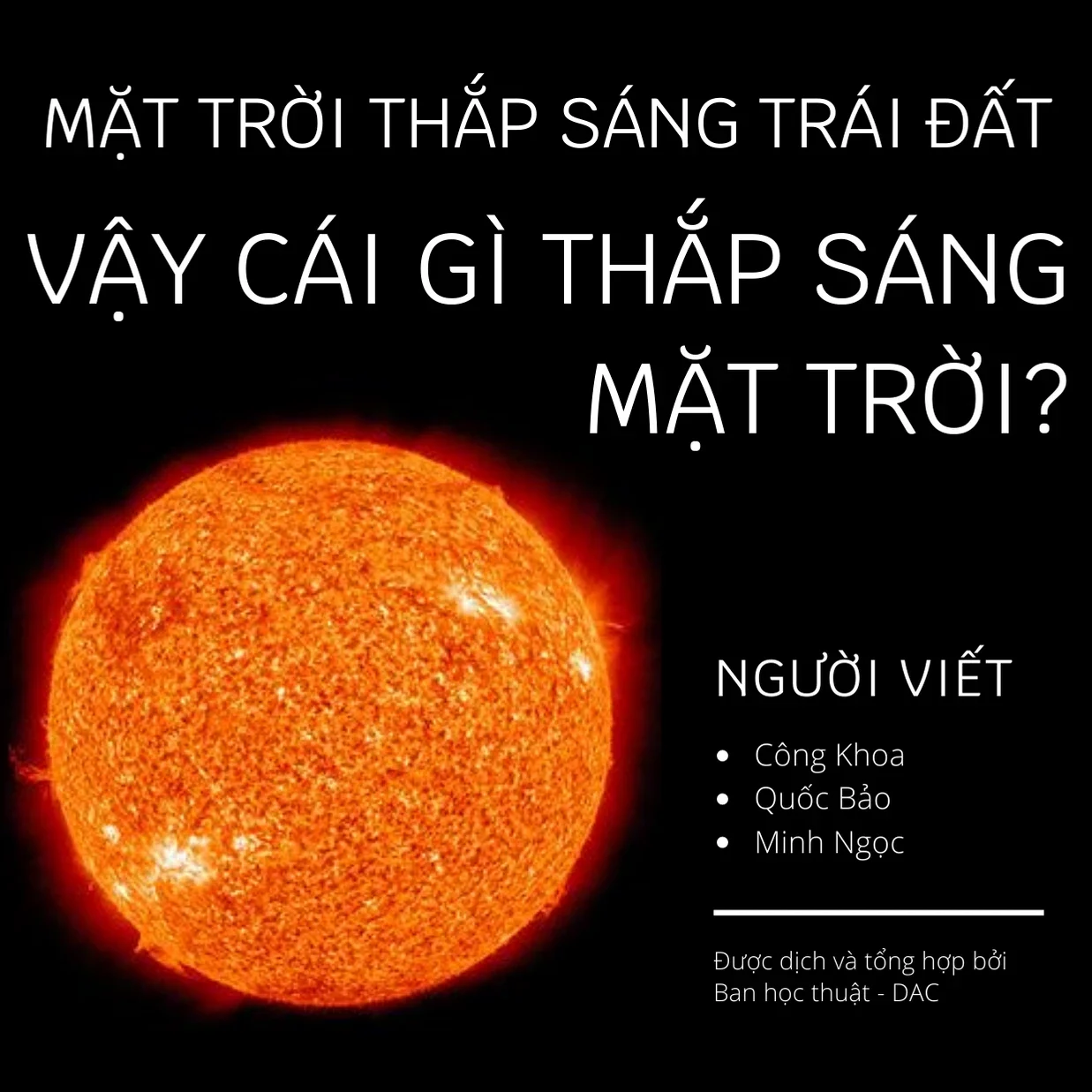 Thắp sáng Mặt Trời là thứ gì? - Mặt Trời Cái gì thắp sáng mặt trời