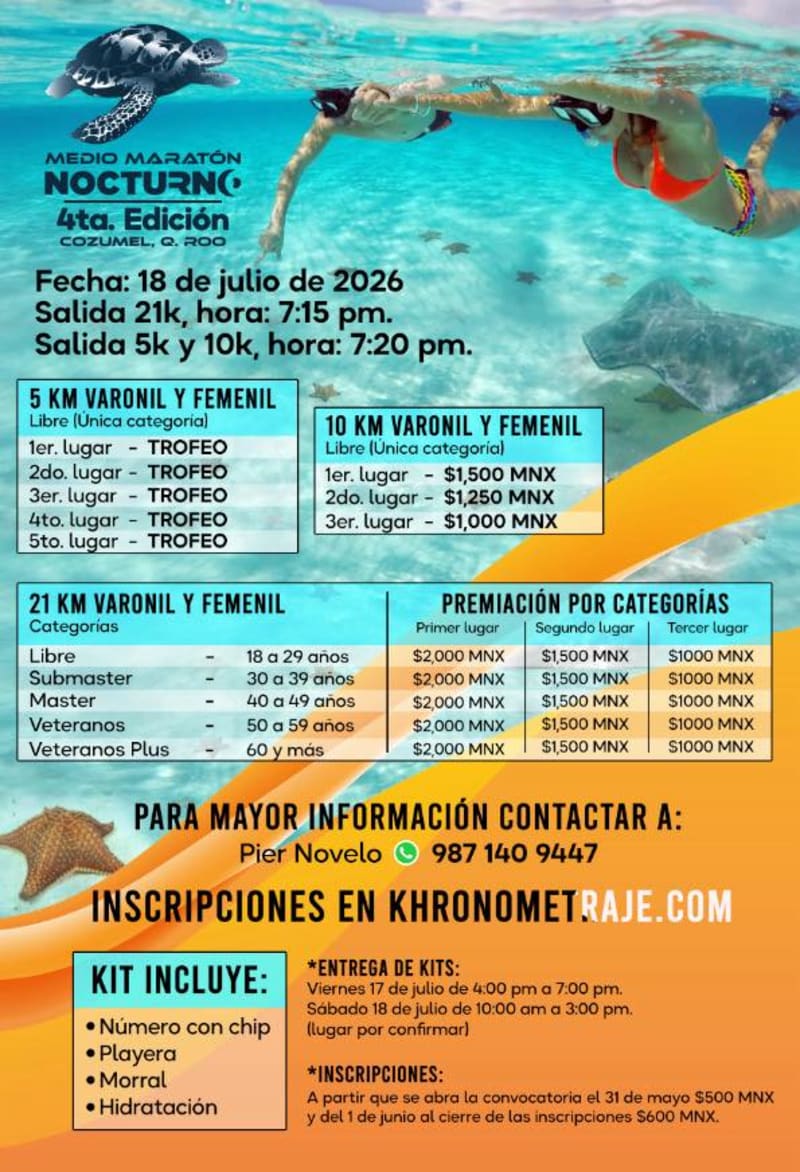 Medio Maratón Nocturno de Cozumel 2026 | Think A Run
