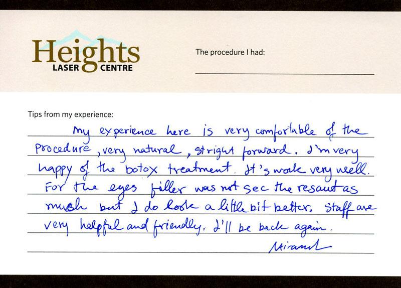 Testimonials0010 heights laser centre medical spa vancouver testimonial