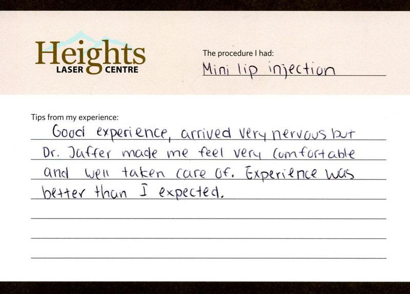 Testimonials0009 heights laser centre medical spa vancouver testimonial