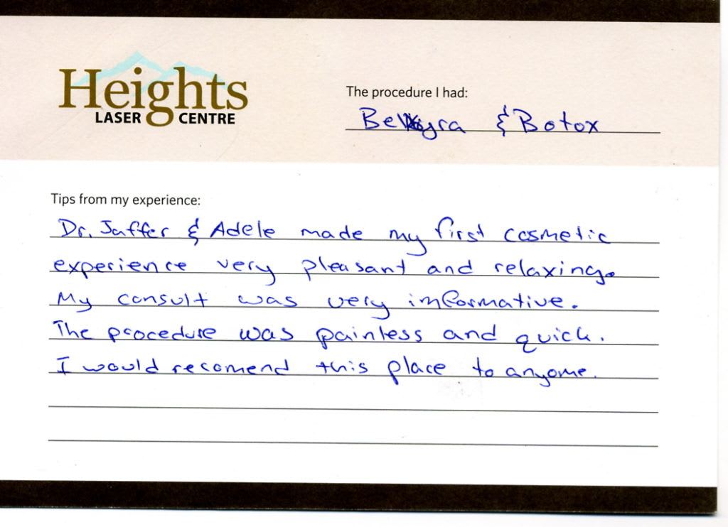 belkyra-botox-review heights laser centre medical spa vancouver testimonial