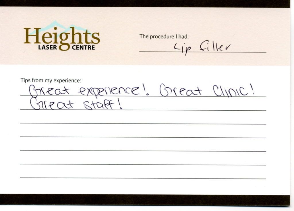 lip-filler-review heights laser centre medical spa vancouver testimonial