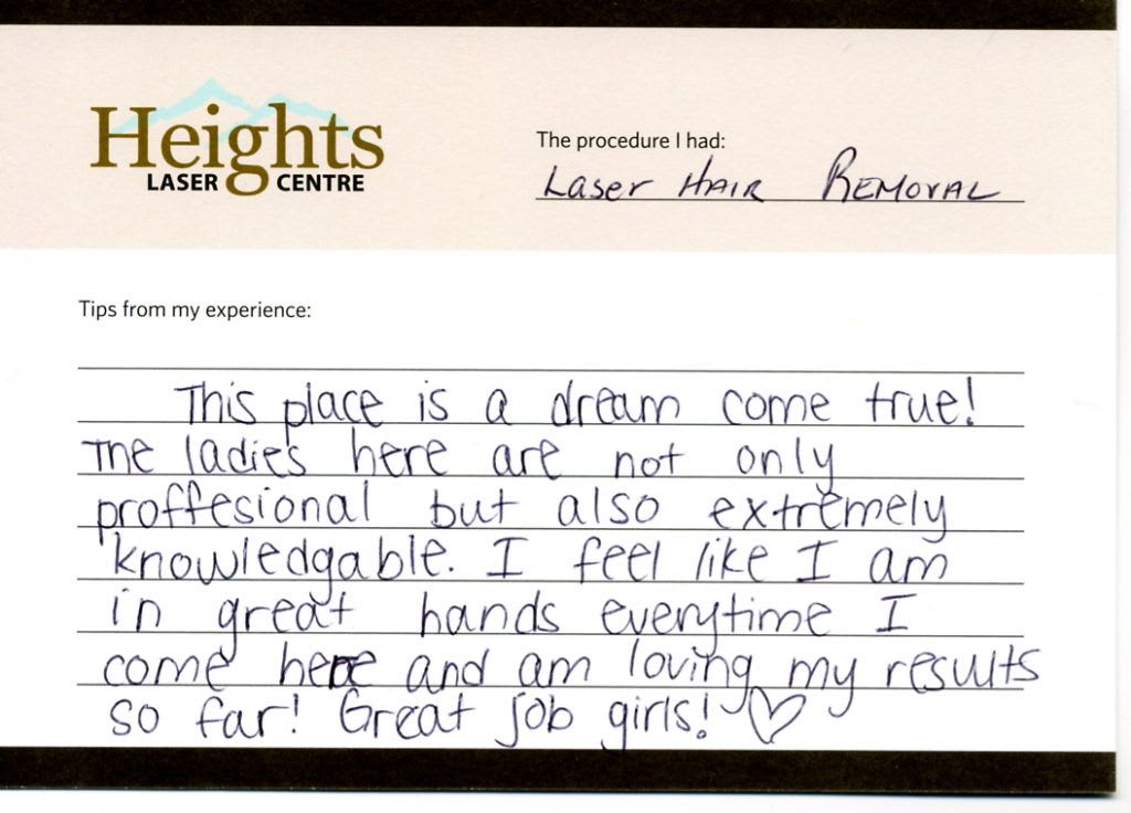 laser-hair-removal-review heights laser centre medical spa vancouver testimonial