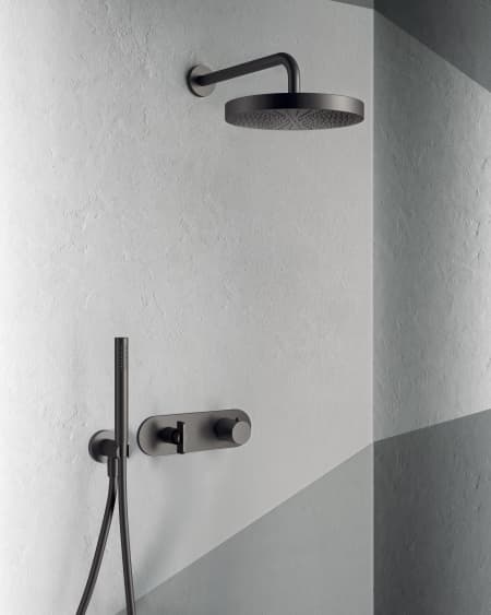 3/4” built-in thermostatic shower mixer - Shower arm - Rain showerhead - Shower set.