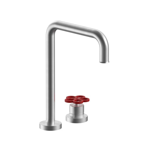 Two-hole washbasin mixer with single-control