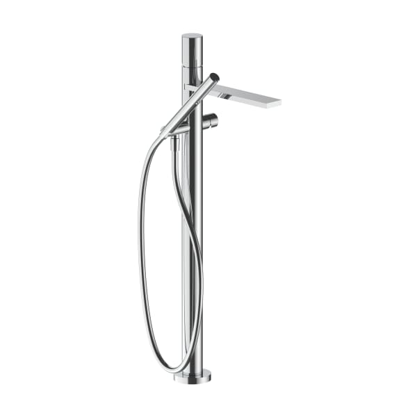 Floor-mount single-control high flow tub filler