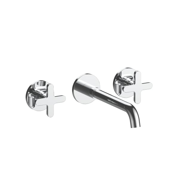 Wall-mount three-hole washbasin mixer