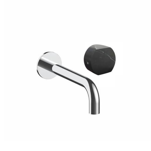 Wall-mount single-control washbasin mixer - Handle in Marquinia black Marble