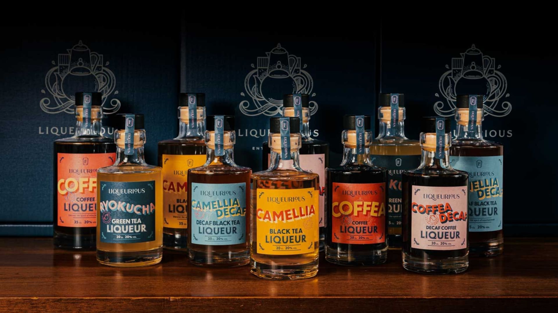 Liqueurious collection of bottles and boxes