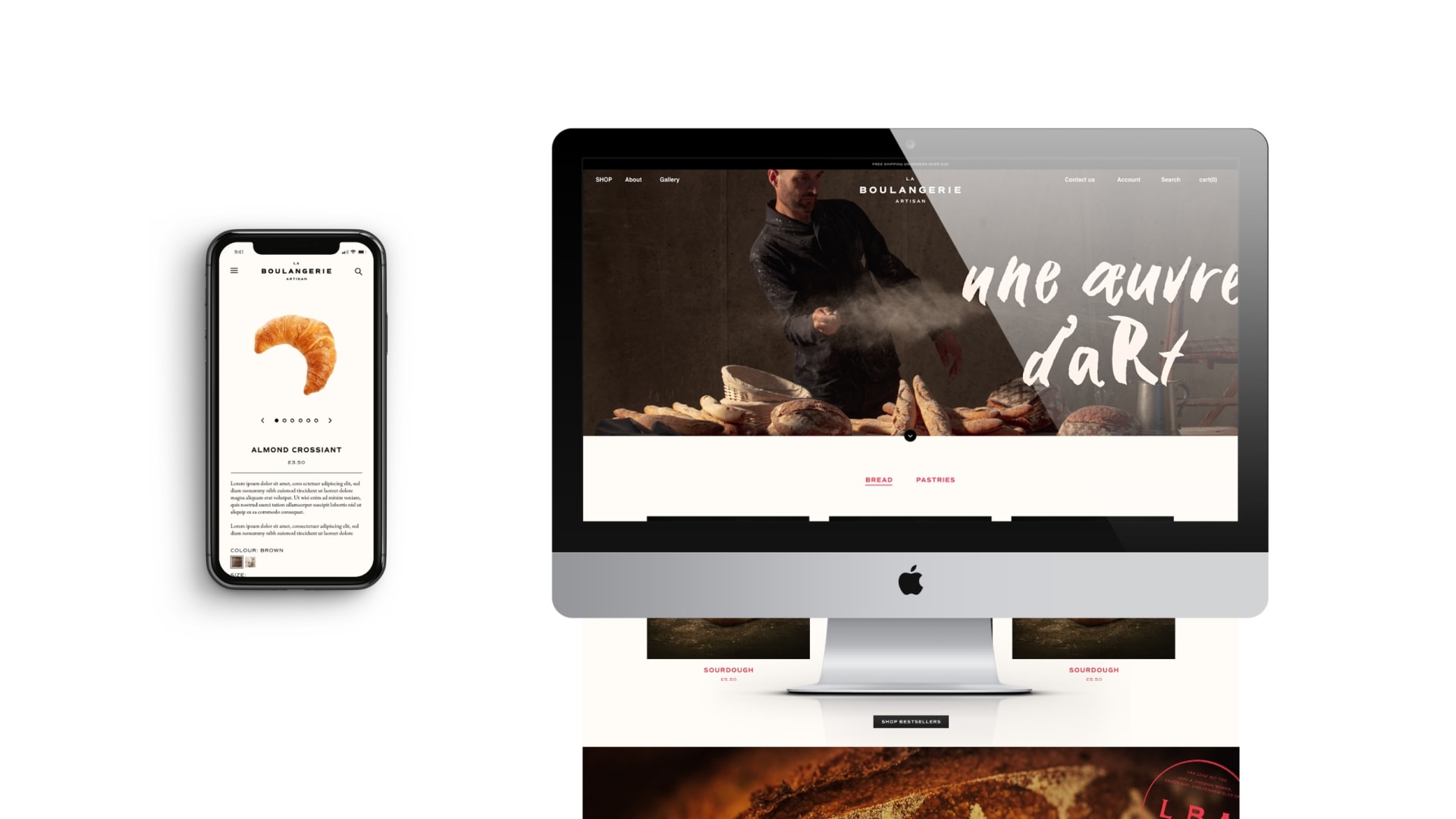 La Boulangerie website landing page