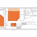 Australian Frontier Campervan Night Floorplan