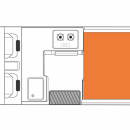 Australian HiTop Campervan Night Floorplan