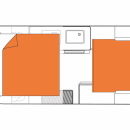 Australian Voyager Campervan Night Floorplan