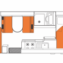 Australian Explorer Campervan Night Floorplan
