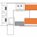 Australian HiTop Campervan Day Floorplan
