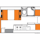 Australian Frontier Campervan Day Floorplan