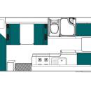 Maui Beach 4 Berth Motorhome Floorplan Day