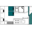 Maui Cascade 4 Berth Motorhome Floorplan Night