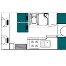 Maui Cascade 4 Berth Motorhome Floorplan Day