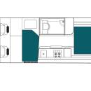 Maui Ultima Plus 3 Berth Motorhome Floorplan Night