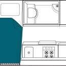 Maui Ultima Plus 3 Berth Motorhome Floorplan Night