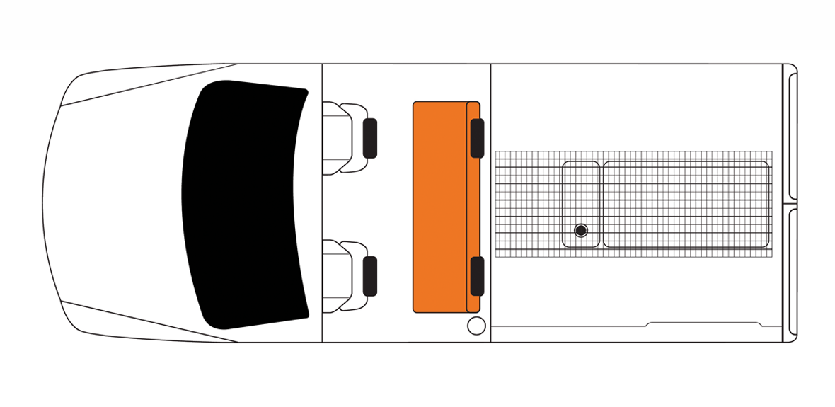 Australian Landcruiser Campervan Day Floorplan