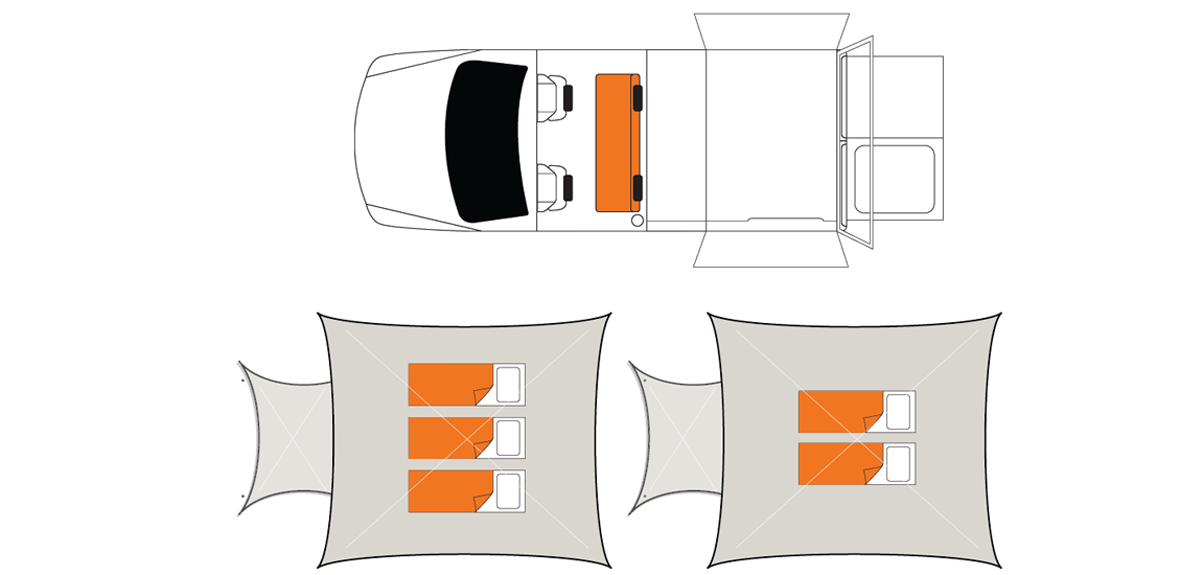Australian Outback Campervan Night Floorplan