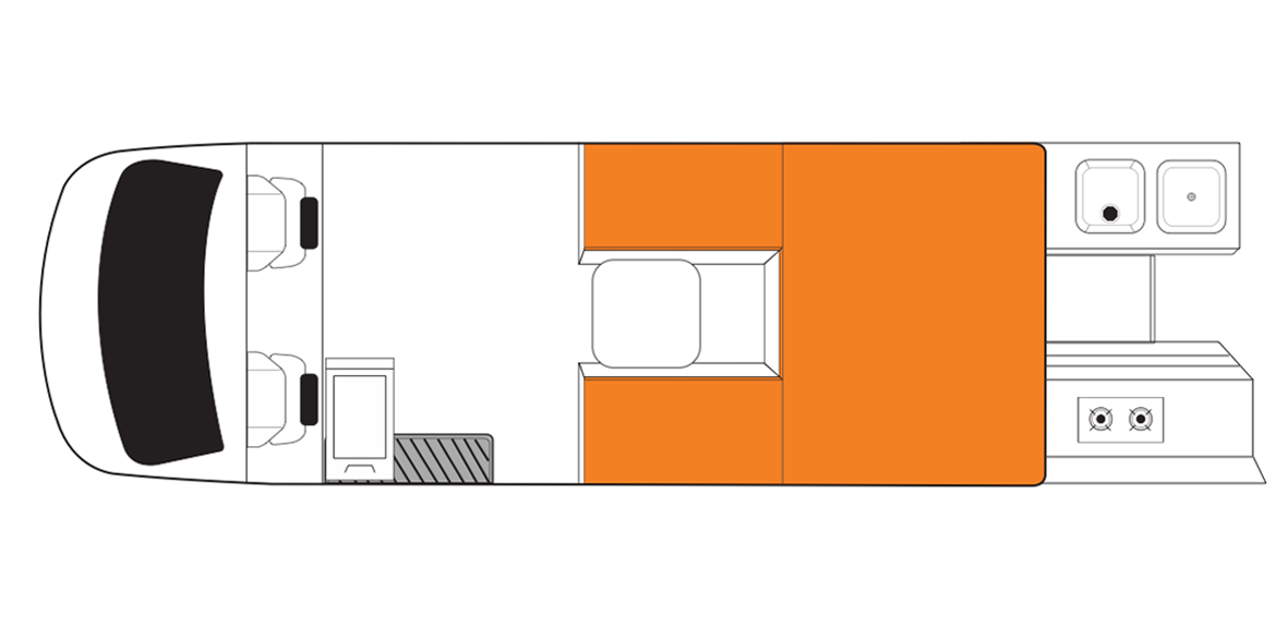 Australian Scout Campervan Day Floorplan