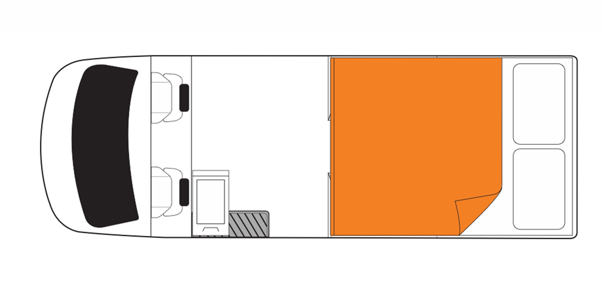 Australian Scout Campervan Night Floorplan