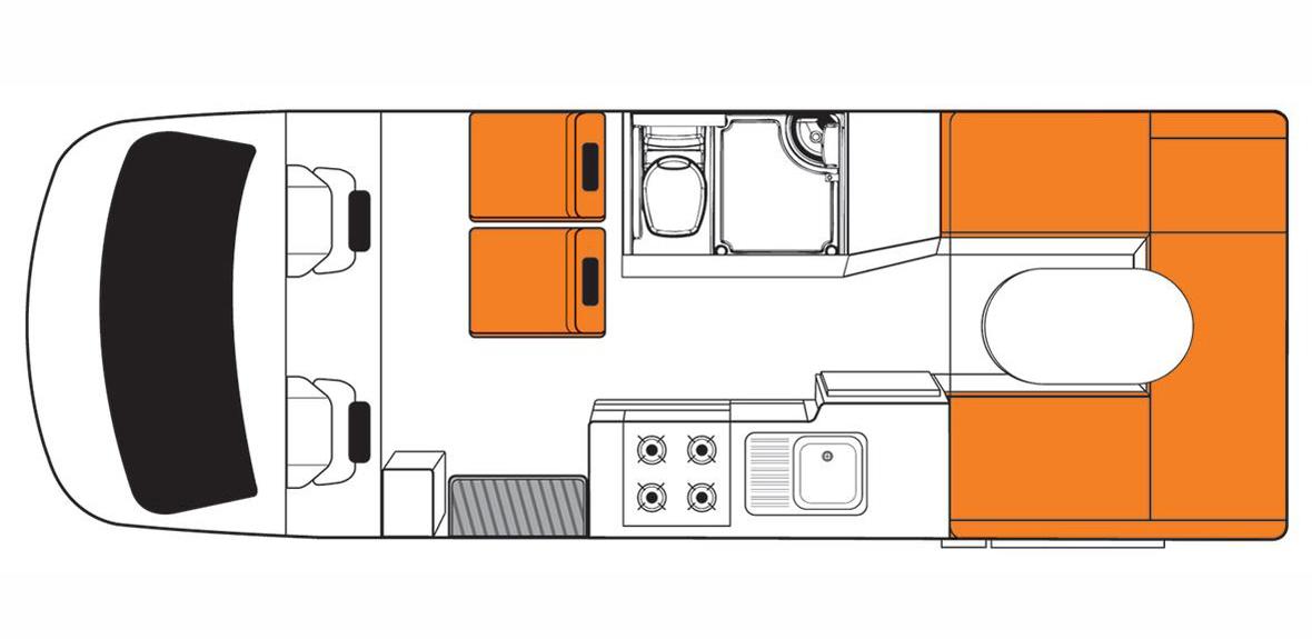 Australian Discovery Campervan Day Floorplan