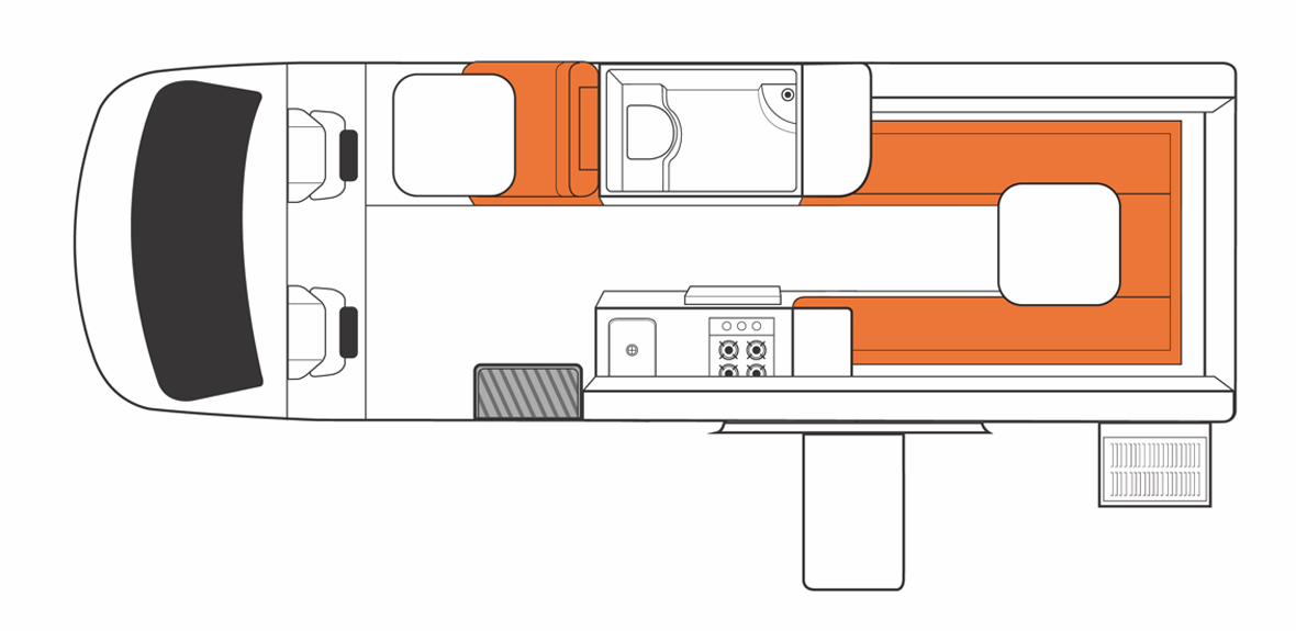 Australian Venturer Campervan Day Floorplan