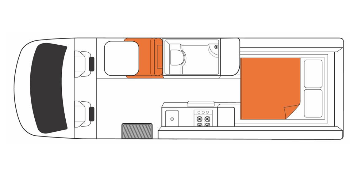 Australian Venturer Campervan Night Floorplan