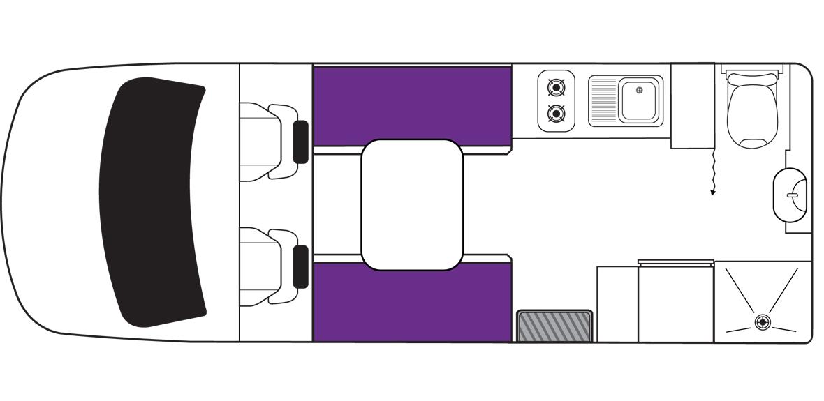 Australian Freedom Campervan Day Floorplan