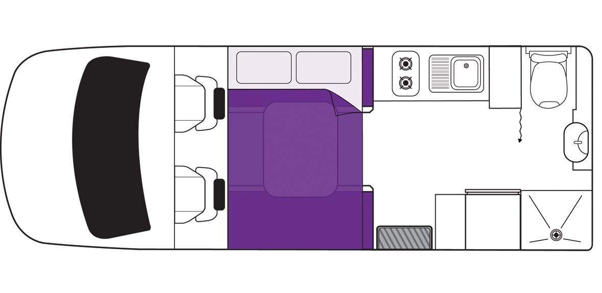 Australian Freedom Campervan Night Floorplan