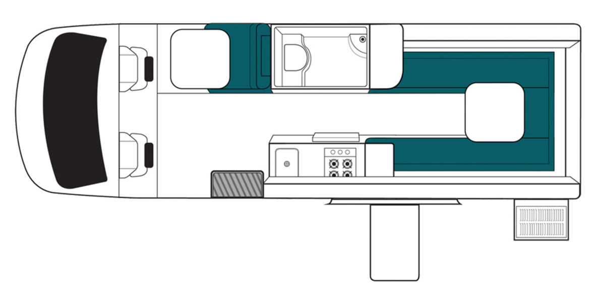 New Zealand maui Ultima Plus Motorhome Floorplan Day