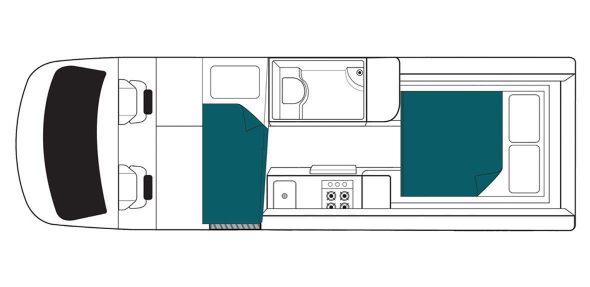 Australia maui Ultima Plus Motorhome Floorplan Night