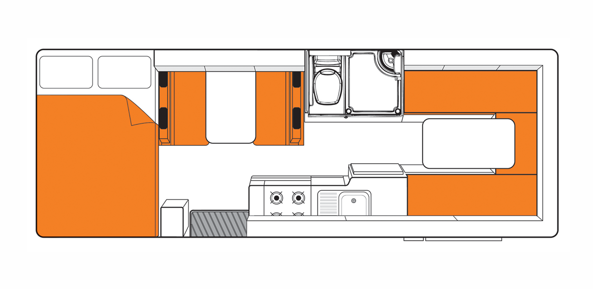 Australian Frontier Campervan Day Floorplan