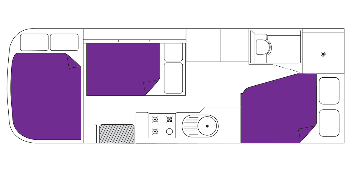 Australian Traveller Campervan Night Floorplan