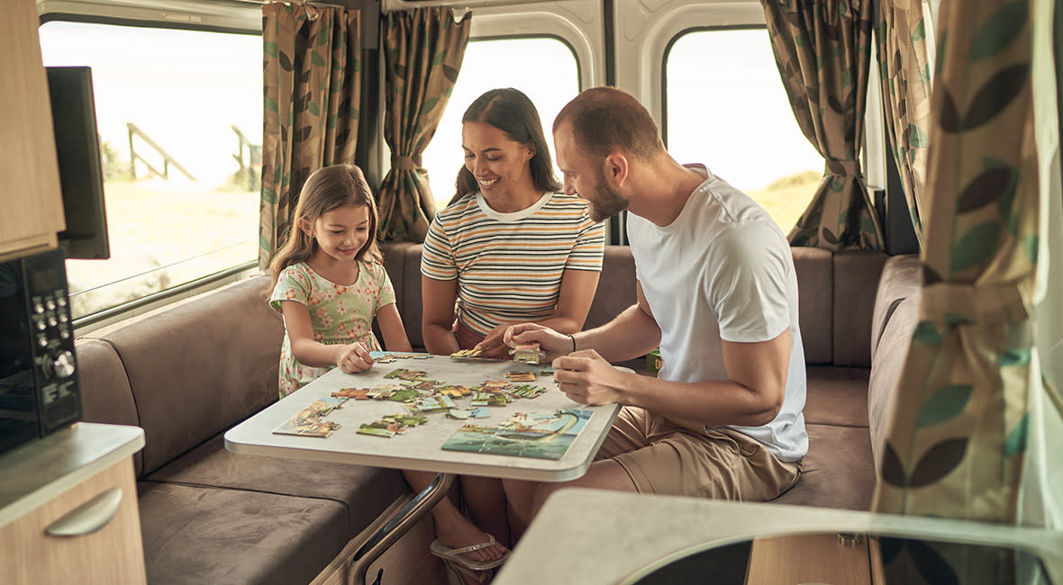 Maui Ultima Plus 3 Berth Motorhome Interior Family Playing