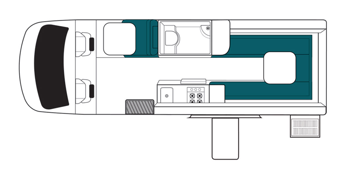 Maui Ultima 2 Berth Motorhome Floorplan Day