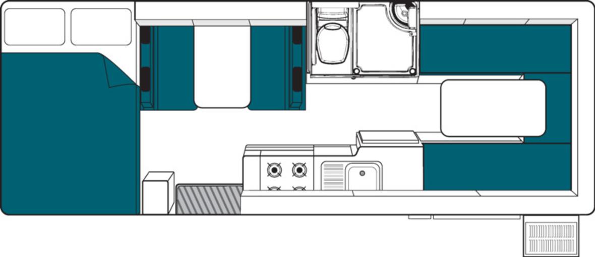 Maui Beach 4 Berth Motorhome Floorplan Day